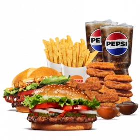 Whopper Menu + Steakhouse Menu + 12 nugetek (2 omáčky)