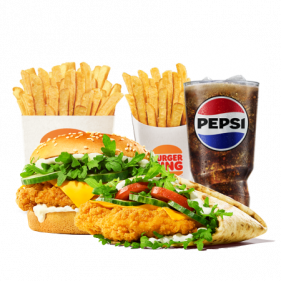 Chicken Crunch Menu + Chicken Crunch Pocket + XXL hranolky
